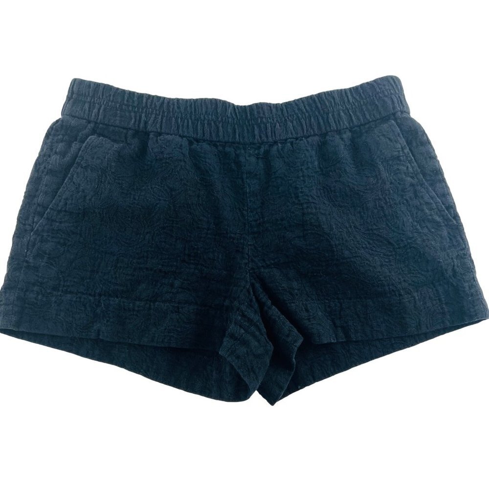 J. Crew Pull On‎ Shorts size 8 Elastic Waist Black Cotton 5 inch inseam